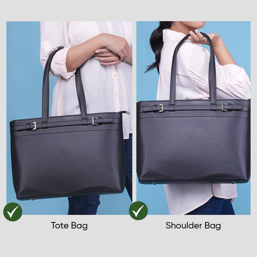 HORRA 14 Inch Laptop Shoulder Bag For Women Office use| Laptop Tote Bag for Work| For College| Latest Stylish Ladies Laptop Handbag |Vegan Leather Handbag | Daily & Travel Use |