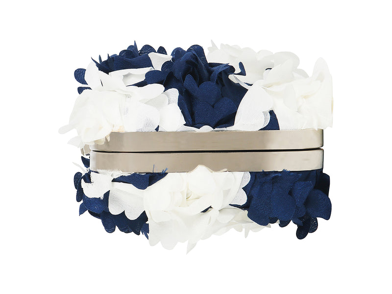 Blue & White Solid Gadernia Clutch - Horra Luxury