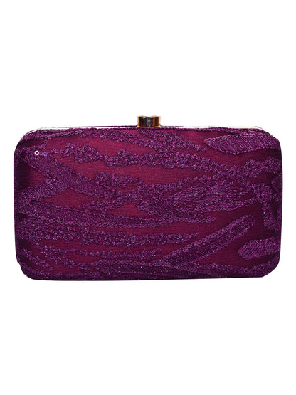 Horra Embroidered Casual Clutch With Detachable Sling Chain
