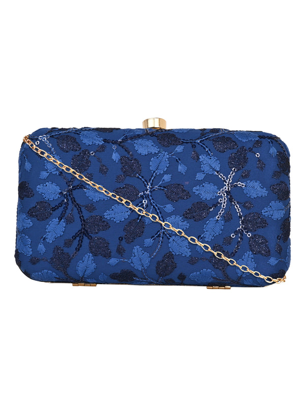 Horra Embroidered Flower Design Women's Party Clutch