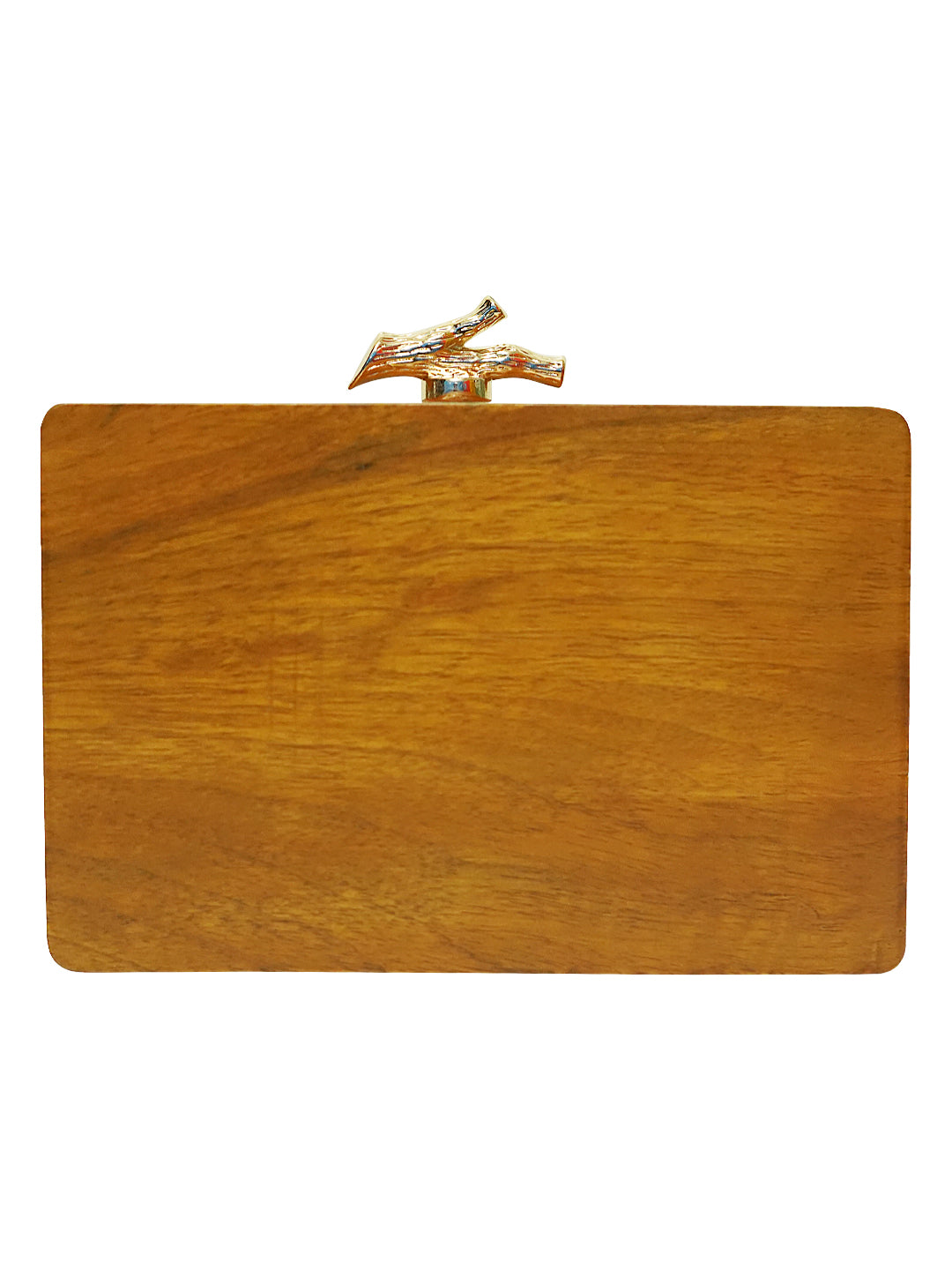 HORRA BUDDHA DESIGN PRINTED WOODEN BOX CLUTCH SKY BLUE WITH DETACHABLE CHAIN