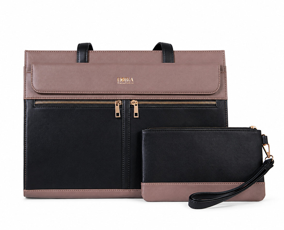 HORRA Vegan Leather 14 Inch Laptop Handbag For Women Office use