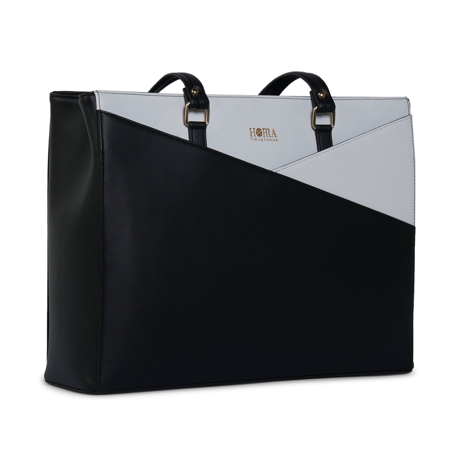 HORRA Vegan Leather 14 Inch Laptop Tote Bag For Women Office Use With Padded Laptop Compartment