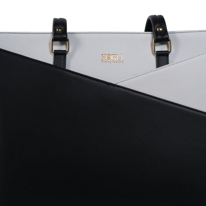 HORRA Vegan Leather 14 Inch Laptop Tote Bag For Women Office Use With Padded Laptop Compartment