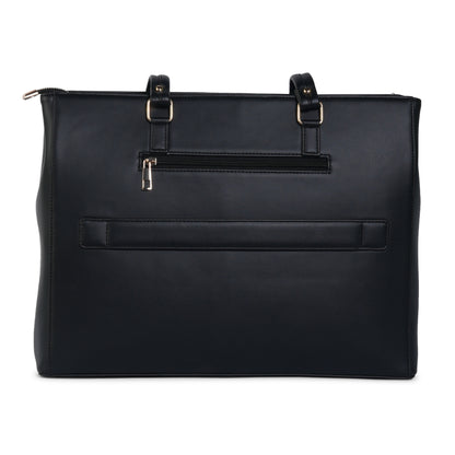 HORRA Vegan Leather 14 Inch Laptop Tote Bag For Women Office Use With Padded Laptop Compartment
