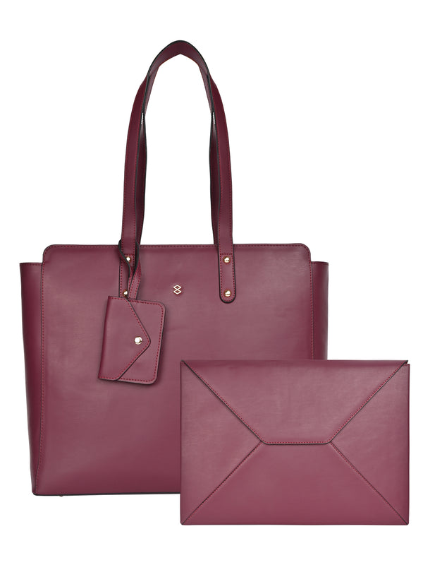 Horra Women's Office Tote Bag with 14" Laptop Sleeve - Maroon