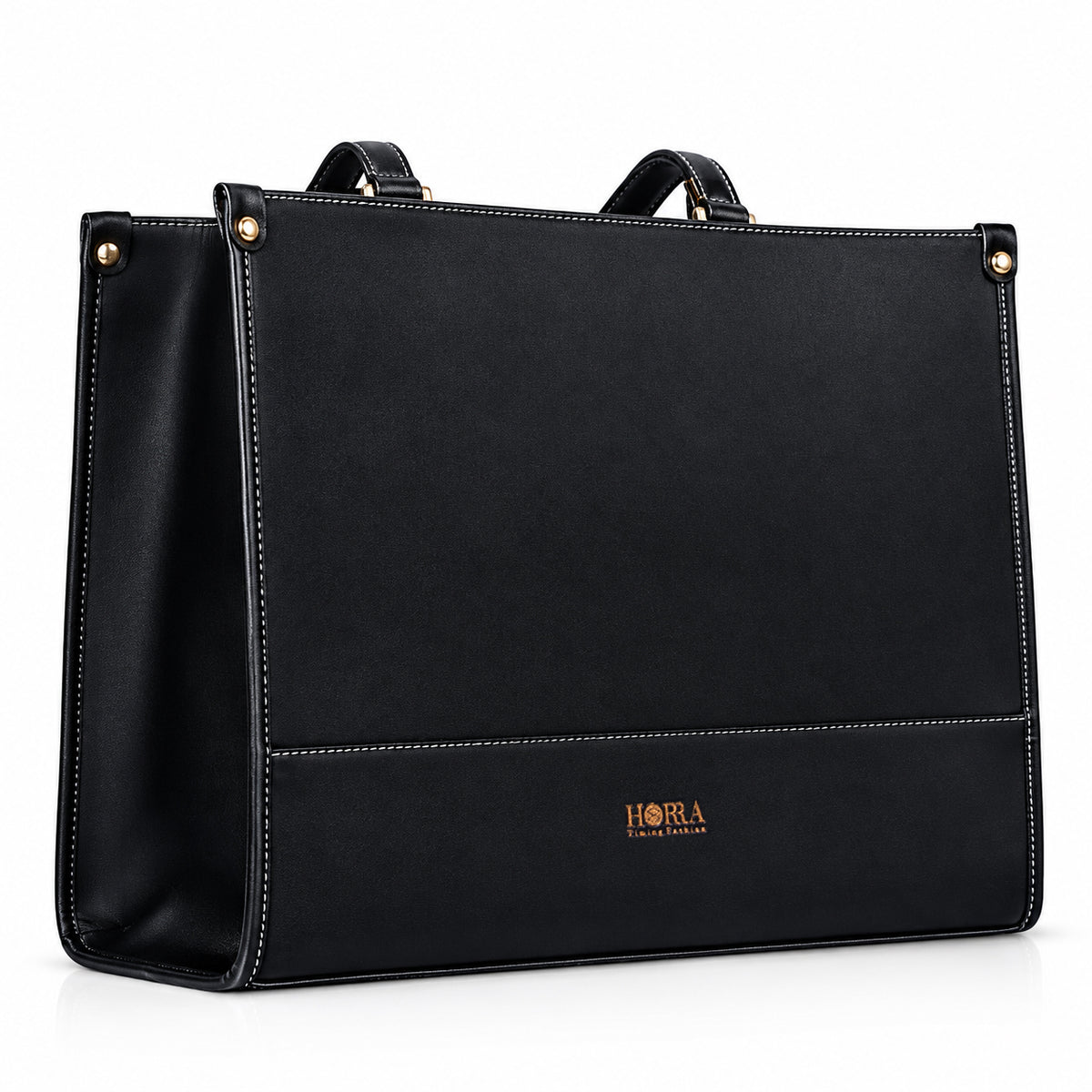 HORRA 14-Inch Laptop Tote Bag Stylish Vegan Leather Office Handbag with Adjustable Shoulder Strap for Women
