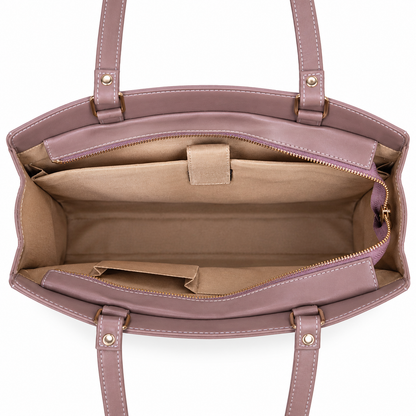 HORRA 14-Inch Laptop Tote Bag Stylish Vegan Leather Office Handbag with Adjustable Shoulder Strap for Women