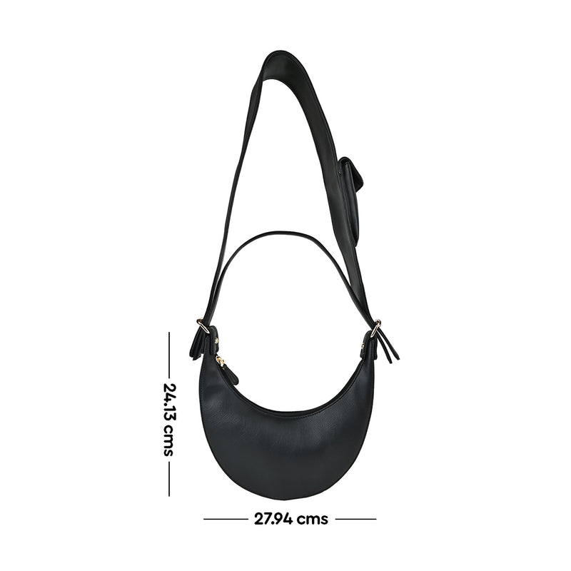 Horra Casual Half Moon Crossbody Sling Bag with two Detachable Straps