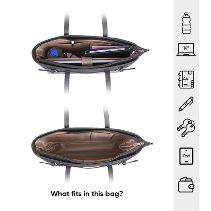 HORRA 14 Inch Laptop Shoulder Bag For Women Office use| Laptop Tote Bag for Work| For College| Latest Stylish Ladies Laptop Handbag |Vegan Leather Handbag | Daily &amp; Travel Use |