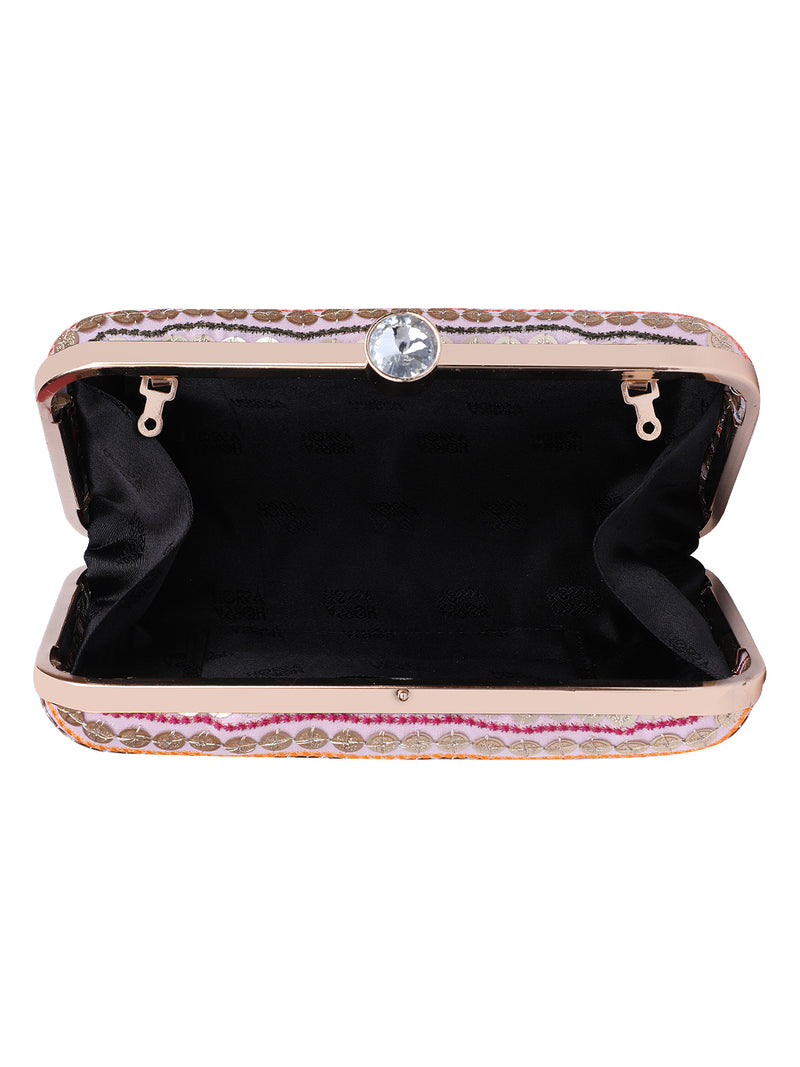 HORRA SEQUIN PARTY CLUTCH WITH DETACHABLE CHAIN SLING