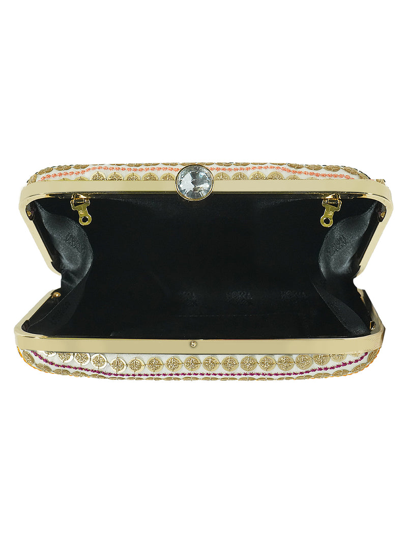 HORRA SEQUIN PARTY CLUTCH WITH DETACHABLE CHAIN SLING
